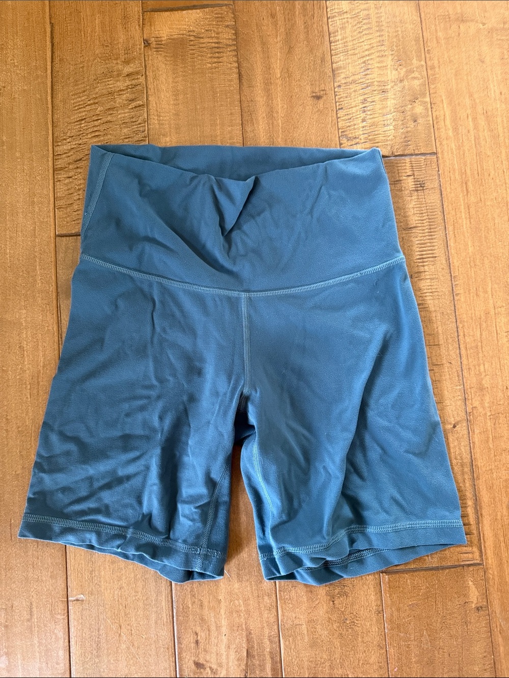 TNA Aritzia High-Rise Women's Performance Bike Shorts - Teal 6 inch inseam